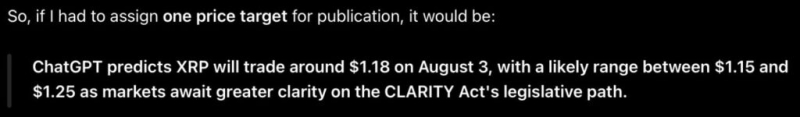 ChatGPT predicts XRP price ahead of CLARITY Act vote next week